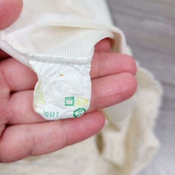 VINTAGE 1970s Ivory Lace Trim Slip Skirt Small-Medium - Picture 11 of 16